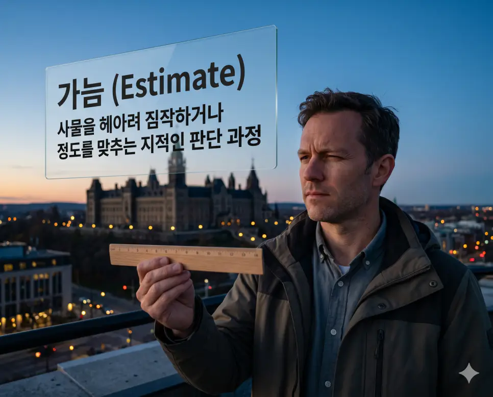 가늠 뜻, 갈망 뜻, 감미롭다 뜻: 내면의 판단과 열망을 담은 아름다운 우리말 정리 1 가늠(Estimate)의 지적 판단 과정을 시각화하기 위해 전문 건축가가 해질녘 원거리 건물의 정도를 헤아리는 모습을 담은 고해상도 이미지입니다. 구체적인 수치 측정 전 자신의 판단으로 상황을 조절하고 미래를 준비하는 기초 과정을 실사처럼 생생하게 표현했습니다.