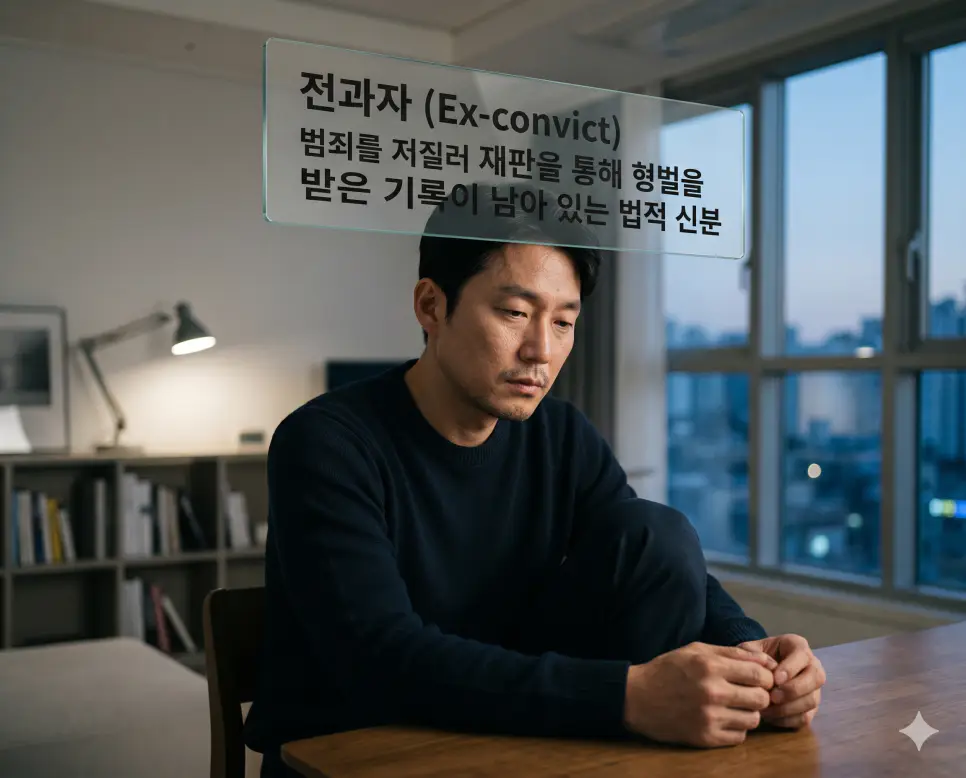 전과자 뜻을 시각화하기 위해 과거에 범죄를 저질러 형벌을 받은 기록이 남아 있는 법적 신분과 갱생을 향한 성찰의 순간을 생생한 인물 사진으로 담은 이미지