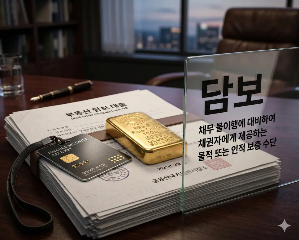 배상 뜻, 청약 뜻, 담보 뜻: 권리 구제와 계약의 안전장치 3 담보 뜻을 설명하기 위해 채무 이행을 보증하고자 채권자에게 제공하는 물적 또는 인적 보증 수단을 사실적으로 표현한 초정밀 실사 자료
