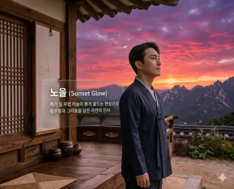 korean man sunset glow traditional maru 8k