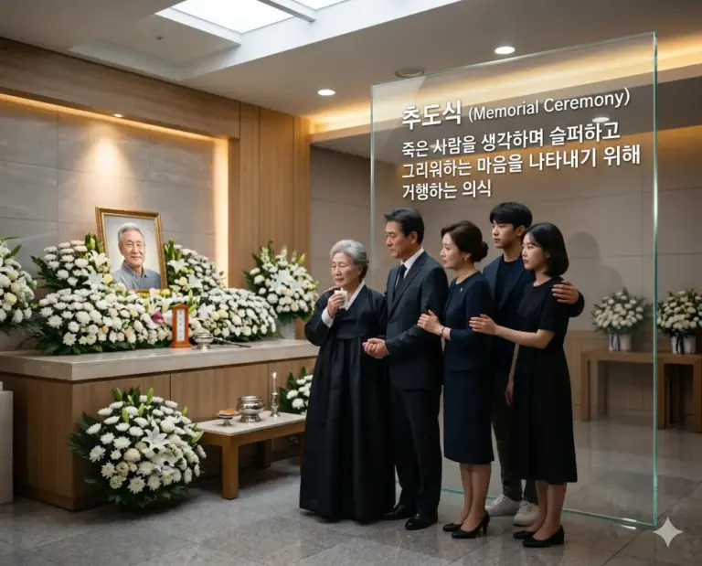 memorial ceremony korean family honoring deceased 8k