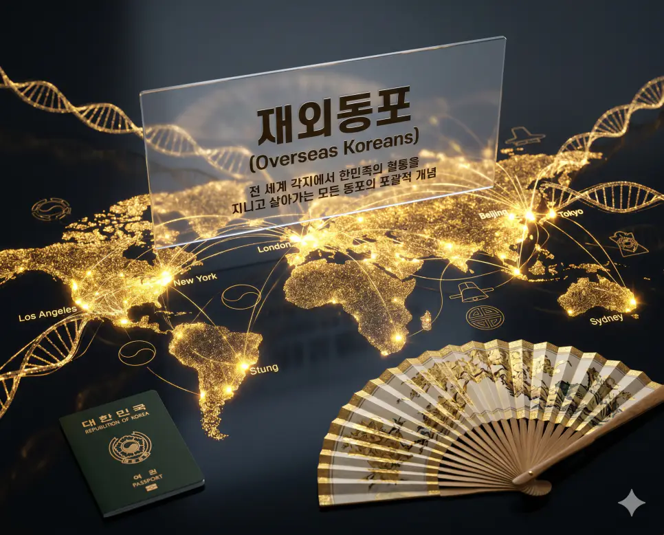 다문화가정 뜻, 재외동포 뜻, 교포 뜻: 한민족의 확장과 문화적 공존 2 재외동포 뜻을 시각화하기 위해 대한민국 국적 보유 여부와 상관없이 전 세계 각지에서 한민족의 혈통을 지니고 살아가는 광범위한 동포사회를 담은 이미지