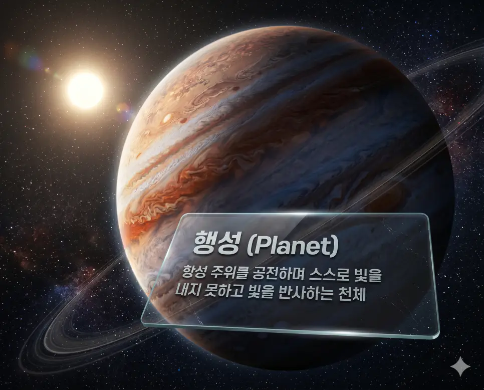 백야 뜻, 항성 뜻, 행성 뜻: 밤이 없는 태양과 스스로 빛나는 별의 원리 분석 3 행성 뜻을 정의하기 위해 항성 주변을 공전하며 어둠 속에서 별빛을 받아 반사하며 빛나는 거대한 가스 행성의 모습