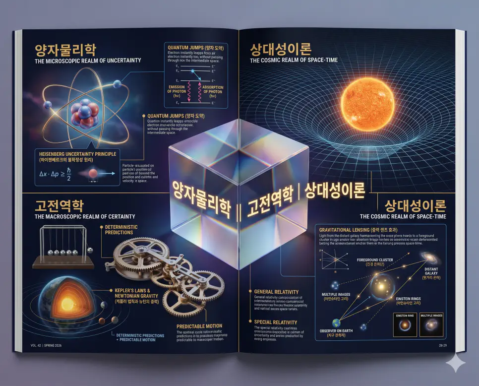 양자물리학 뜻, 고전역학 뜻, 상대성이론 뜻: 현대 물리학의 3대 핵심 이론 완벽 정리 - Plus27