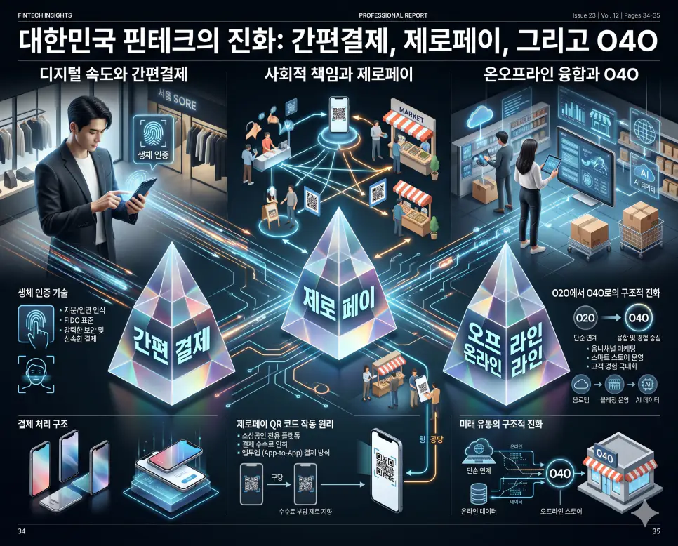 간편결제 뜻, 제로페이 뜻, 오프라인 온라인 뜻: O4O 시대의 금융과 세상 4 오프라인과 온라인 뜻을 설명하기 위해 물리적 현실 세계와 가상의 연결 상태가 결합되는 O4O 시대를 표현한 시각 자료