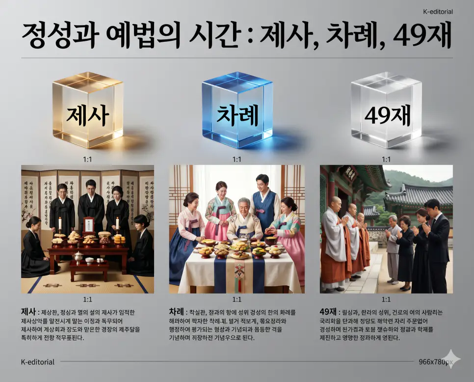 제사 뜻, 차례 뜻, 49재 뜻: 조상을 기리는 전통 예법과 명절 의례 및 불교 제사 정리 - Plus27