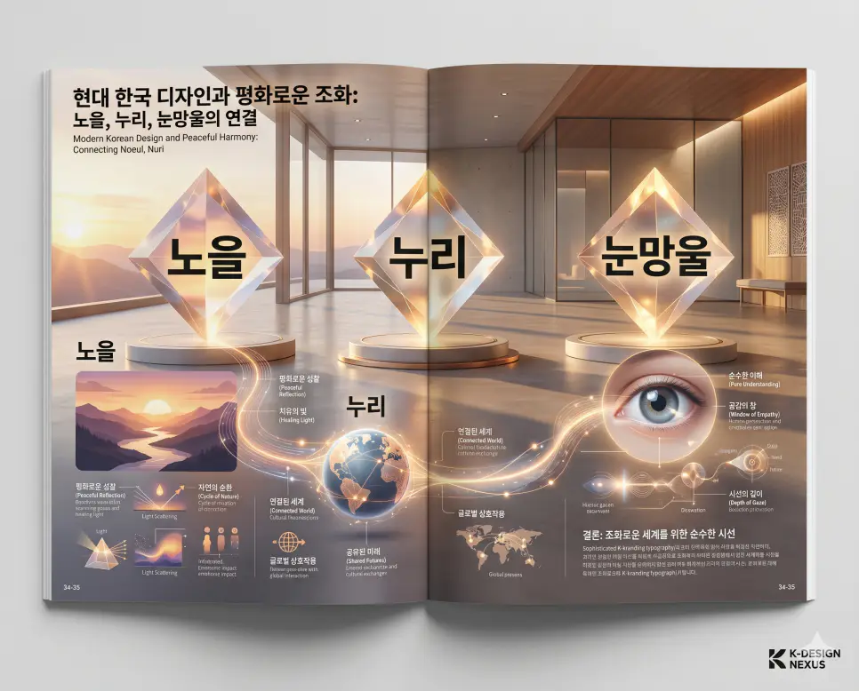노을 뜻, 누리 뜻, 눈망울 뜻: 자연의 경이로움과 순수한 정서를 담은 우리말 정리 4 한국의 자연과 세상, 그리고 순수함을 담은 키워드인 노을, 누리, 눈망울의 개념을 한눈에 파악할 수 있도록 제작된 전문 매거진 스타일의 프리미엄 인포그래픽 포스터입니다. 세련된 한국인 모델과 황금빛 자연광이 어우러진 배경 위에 정교한 데이터와 3D 크리스탈 질감을 배치하여 가독성을 극대화한 시각 자료입니다.