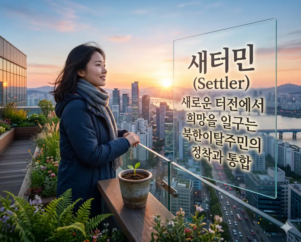 새터민 뜻, 이주민 뜻, 무연고자 뜻: 사회적 포용과 관심의 대상 1 새터민 뜻을 설명하기 위해 북한이탈주민이 새로운 터전인 대한민국에서 희망찬 삶을 일구며 정착해 나가는 긍정적인 모습을 시각화한 이미지