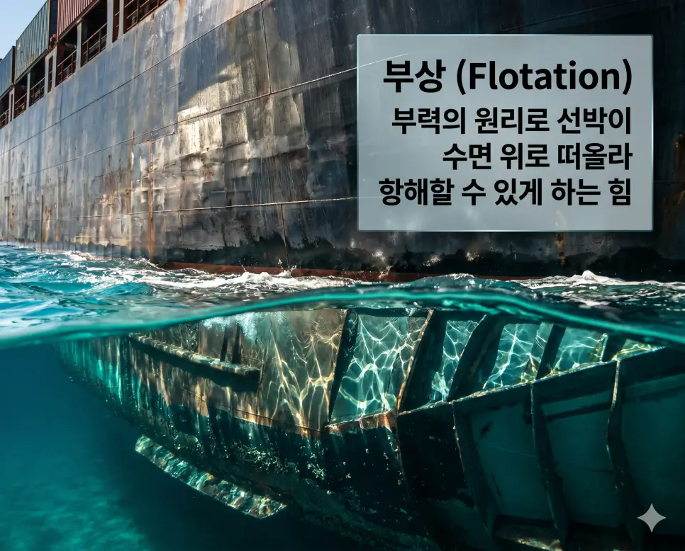 지중해 뜻, 부상 뜻, 예인선 뜻: 인류 문명의 통로와 선박 항해의 핵심 원리 분석 2 부상 뜻을 시각화하기 위해 거대한 선박이 부력에 의해 수면 위로 안정적으로 떠 있는 물리적 원리를 담은 사진