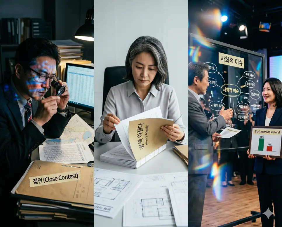 접전 뜻, 아젠다 뜻, 이슈 뜻: 치열한 경합 상태와 공식 의제 및 사회적 쟁점의 본질 4 팽팽한 수치 차이를 계측하는 접전(Close Contest) 지표, 우선 과제 해결을 상정하는 아젠다(Official Agenda) 계획서, 대중적 쟁점을 공론화하는 이슈(Social Issue) 데스크 비주얼을 종합 결합한 최고급 포스터