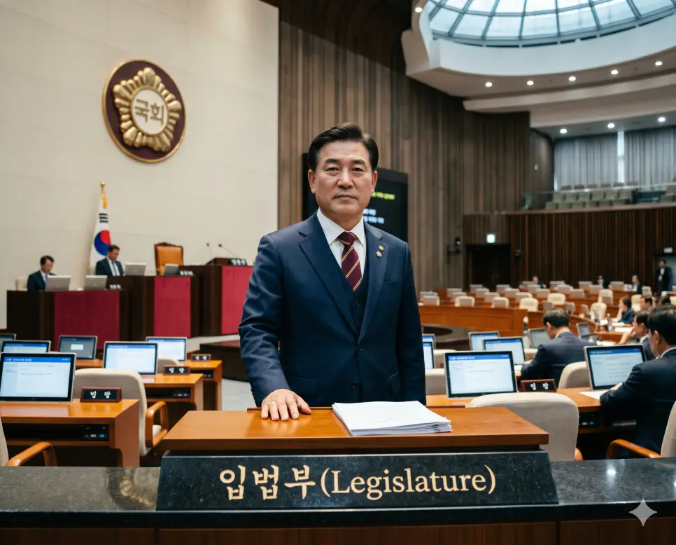 공화주의 뜻, 입법부 뜻, 행정부 뜻: 시민의 공공 덕성과 법률 제정 및 국가 살림 집행 기구의 본질 2 국민의 주체적 자립 정신을 대변하여 공론장의 기준이 되는 법률 조항을 제정 개정 혹은 폐지하는 정형화된 국회 인프라 권역인 입법부(Legislative Branch) 의장 연단에서 확신에 찬 표정을 짓는 국회의장의 극실사 모습