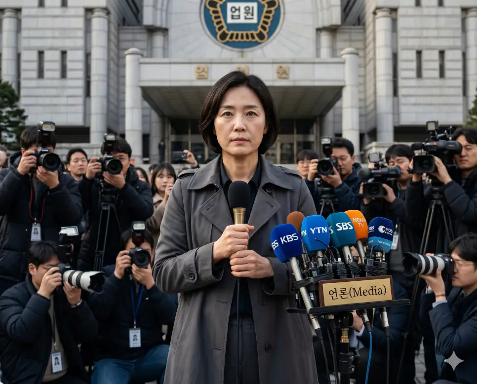 정쟁 뜻, 언론 뜻, 스핀닥터 뜻: 정치적 투쟁과 여론 형성 및 미디어 전략가의 본질 2 사회적 사실이나 현상을 취재하여 대중에게 신속하게 보도하고 비판과 논평을 통해 여론을 형성하는 소통 시스템인 언론(Mass Media) 검증 뉴스 스크립트를 정면 구도 방송국 뉴스룸실에서 진중한 표정으로 확인하는 앵커의 극실사 모습