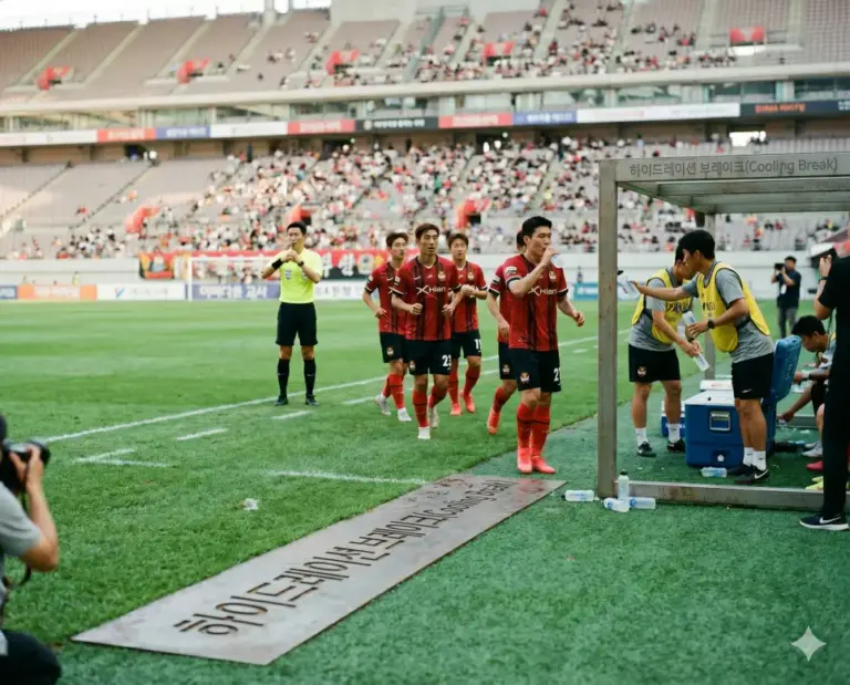 official cooling break football touchline