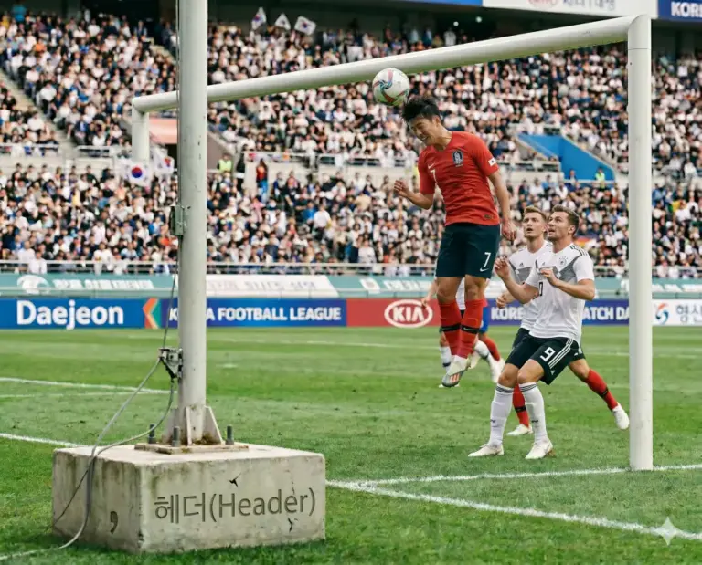 official stadium football player header strike